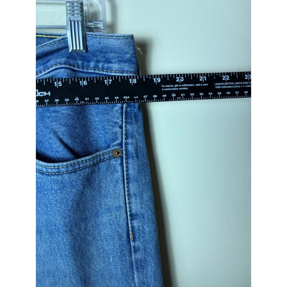Levi's 505 Jeans Mens 36x34 Blue Denim Distressed Casual